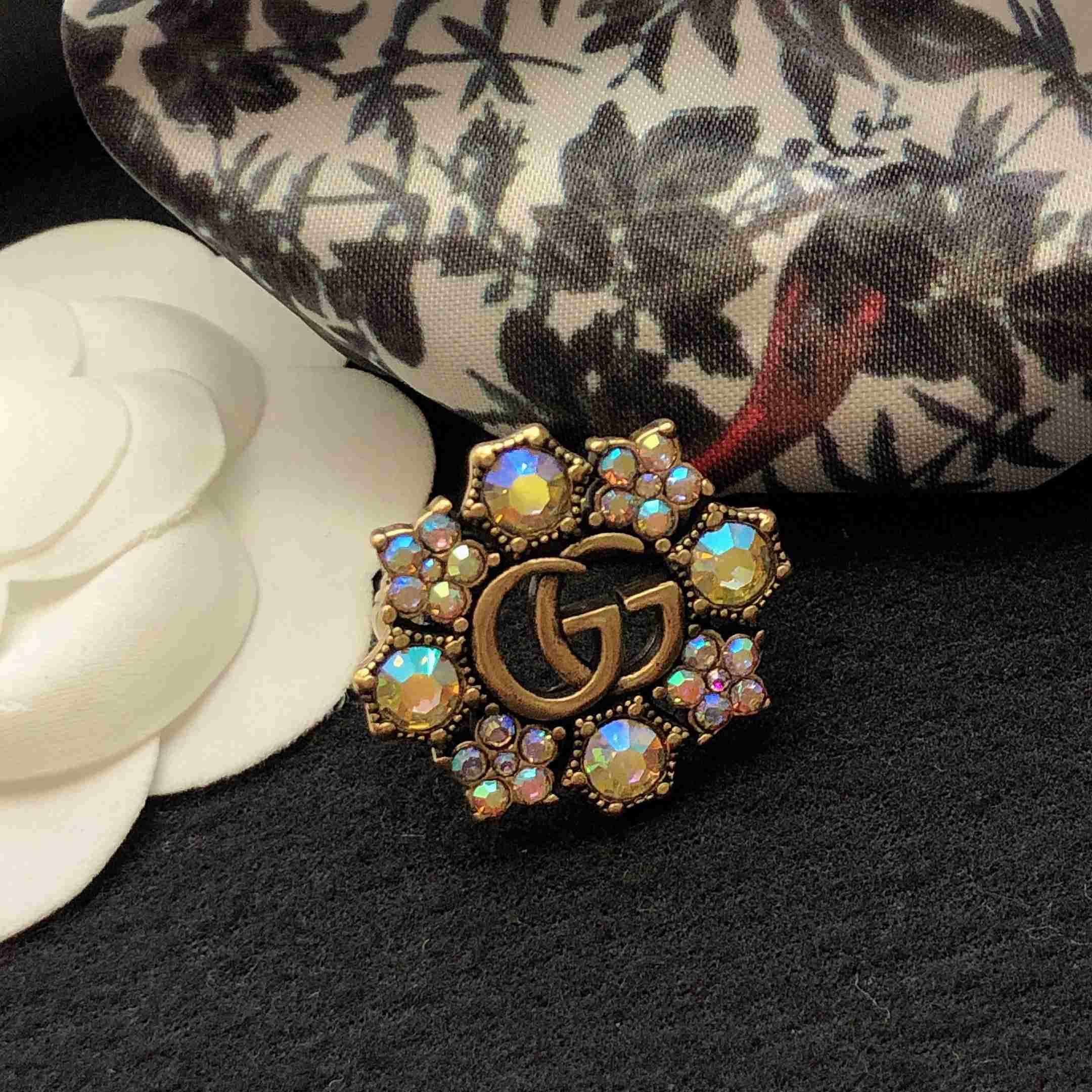 Gucci Doppel-G-Kristall-Blumenring - EUR FASHION