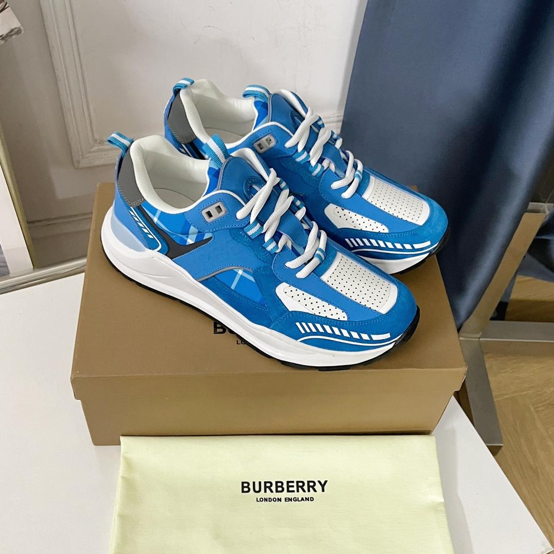 Burberry-Sneaker aus Leder, Wildleder und Karomuster - EUR FASHION