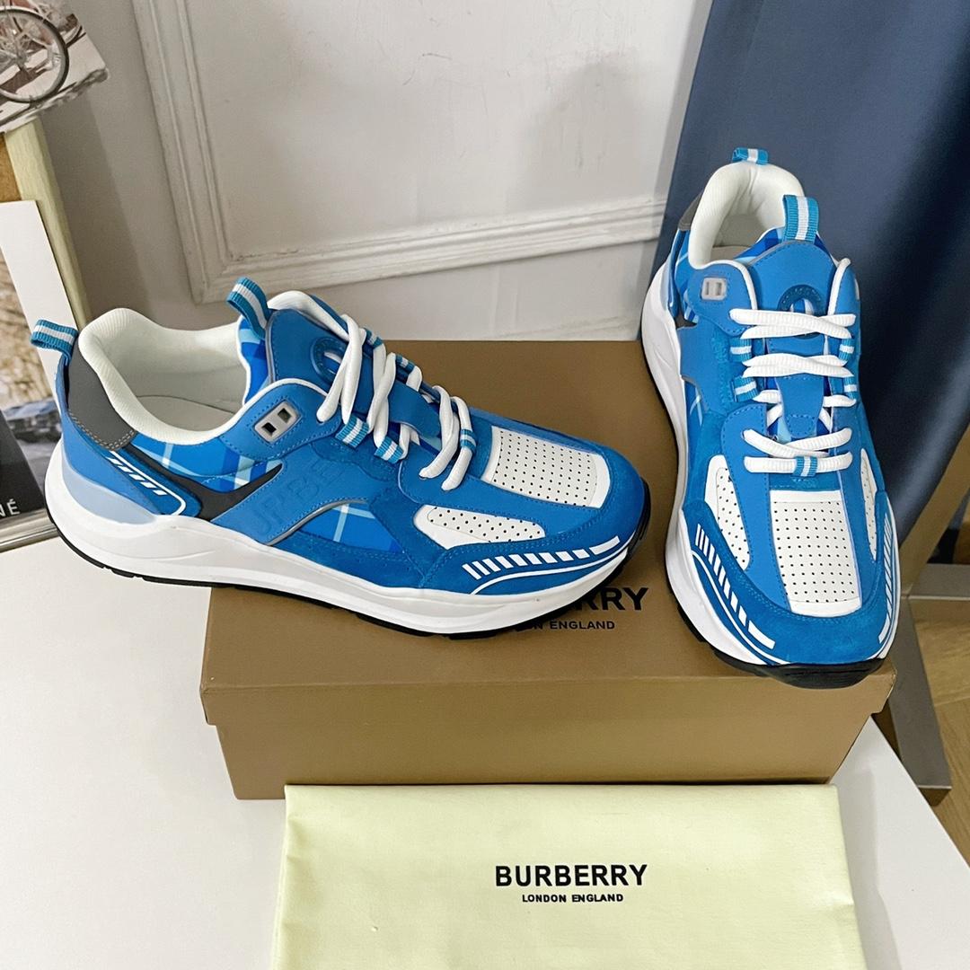 Burberry-Sneaker aus Leder, Wildleder und Karomuster - EUR FASHION