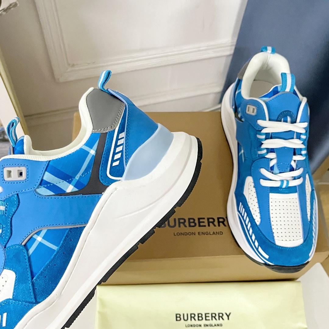 Burberry-Sneaker aus Leder, Wildleder und Karomuster - EUR FASHION