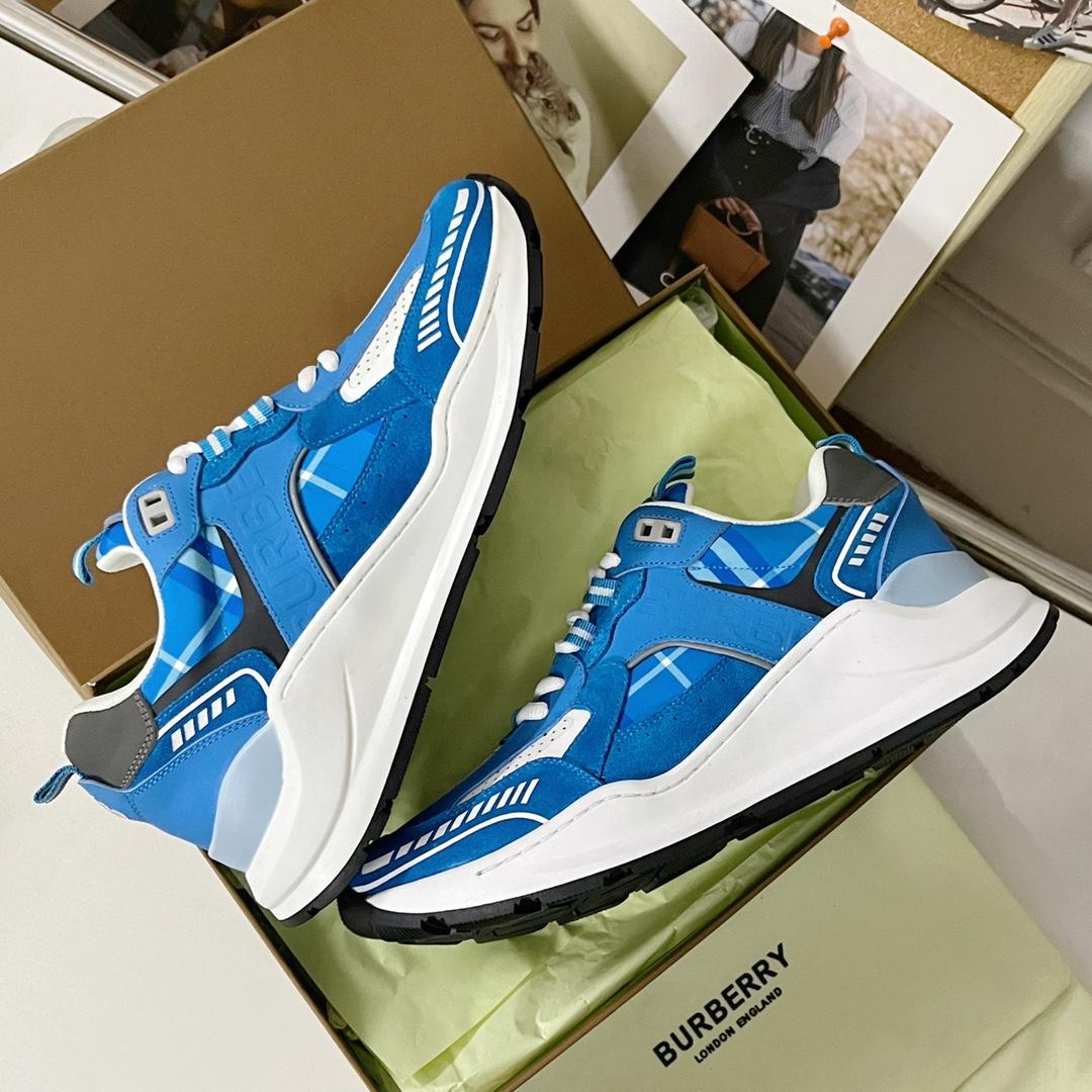 Burberry-Sneaker aus Leder, Wildleder und Karomuster - EUR FASHION