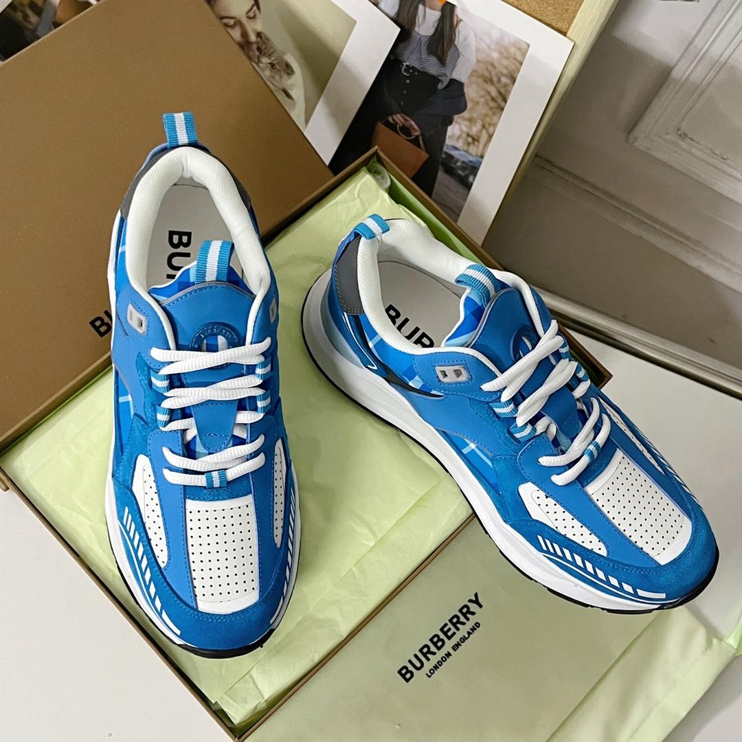 Burberry-Sneaker aus Leder, Wildleder und Karomuster - EUR FASHION