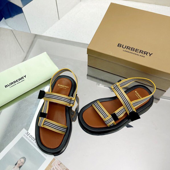 Flache Burberry-Sandalen mit Icon-Streifen - EUR FASHION