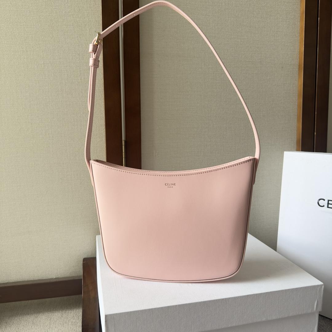 Celine Mittelgroße Celine Croque-Tasche aus glänzendem Kalbsleder in Rosa - EUR FASHION