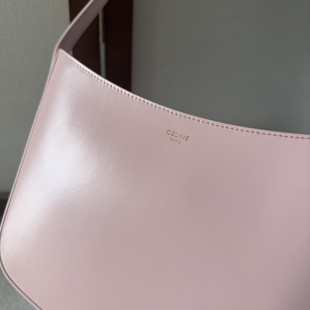 Celine Mittelgroße Celine Croque-Tasche aus glänzendem Kalbsleder in Rosa - EUR FASHION