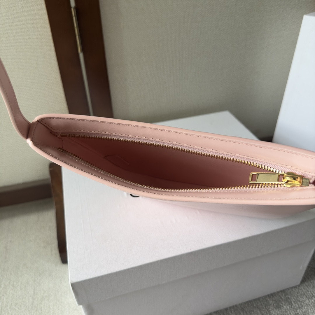 Celine Mittelgroße Celine Croque-Tasche aus glänzendem Kalbsleder in Rosa - EUR FASHION