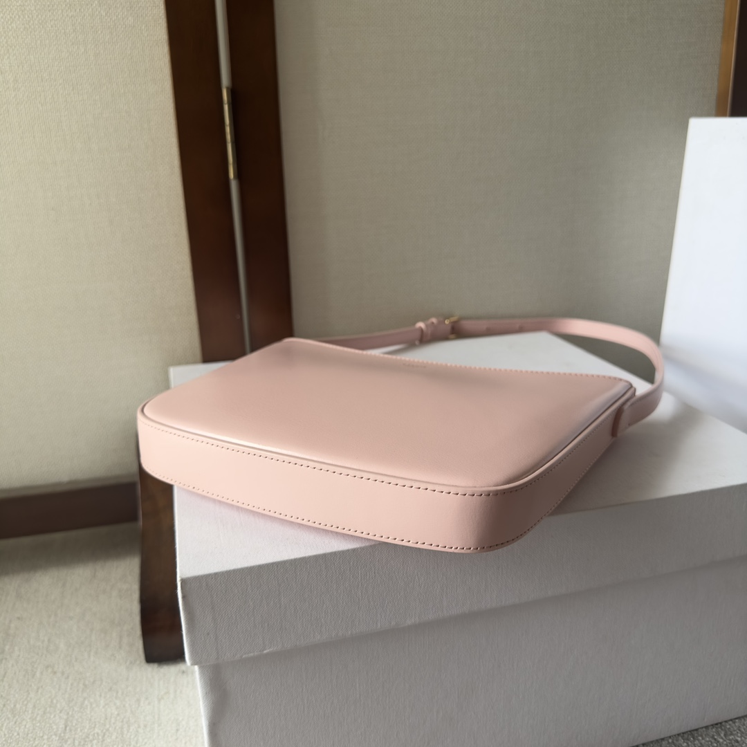 Celine Mittelgroße Celine Croque-Tasche aus glänzendem Kalbsleder in Rosa - EUR FASHION