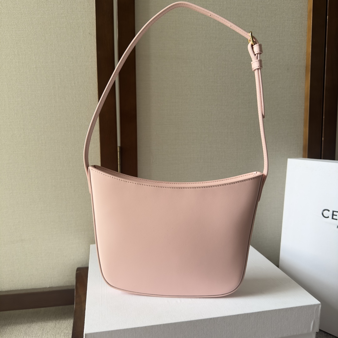 Celine Mittelgroße Celine Croque-Tasche aus glänzendem Kalbsleder in Rosa - EUR FASHION