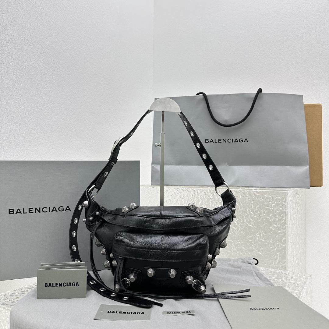 Balenciaga Schwarze Le Cagole Ledergürteltasche für Herren (20 cm * 42 cm * 18 cm) - EUR FASHION