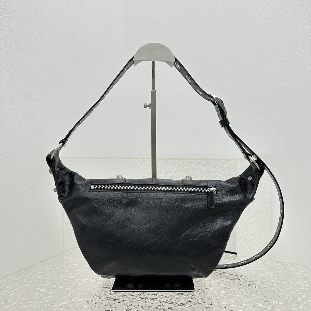 Balenciaga Schwarze Le Cagole Ledergürteltasche für Herren (20 cm * 42 cm * 18 cm) - EUR FASHION