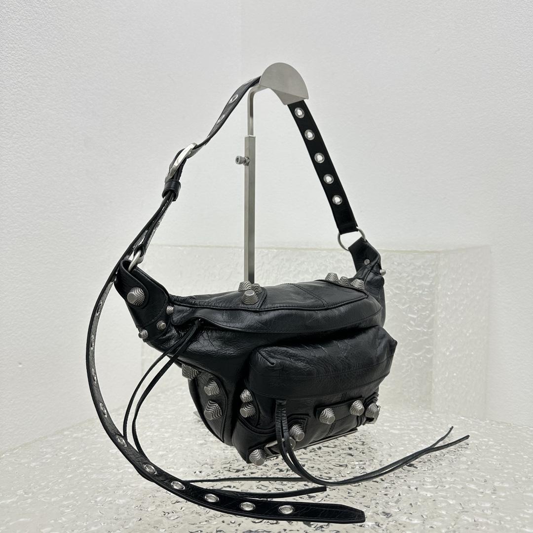 Balenciaga Schwarze Le Cagole Ledergürteltasche für Herren (20 cm * 42 cm * 18 cm) - EUR FASHION