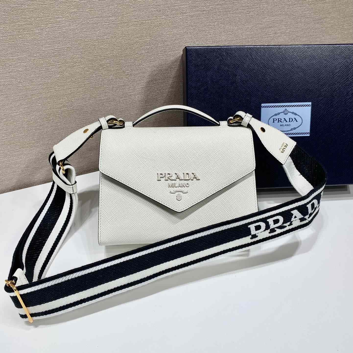 Prada Monochrome Tasche aus Saffiano-Leder und Leder - EUR FASHION