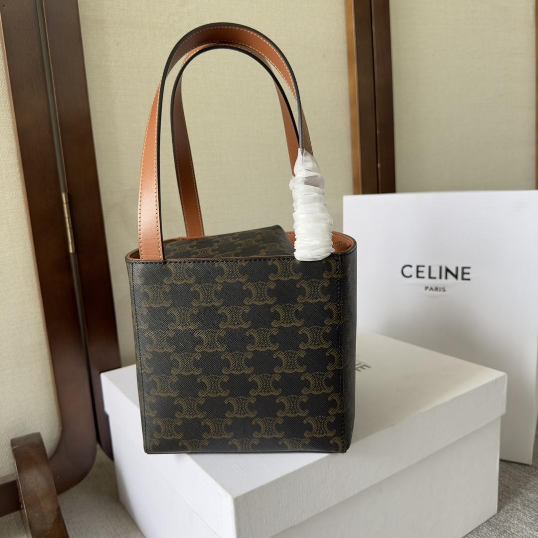 Celine Cube Bag Cuir Triomphe aus Triomphe-Canvas und Kalbsleder (15-15-15 cm) - EUR FASHION