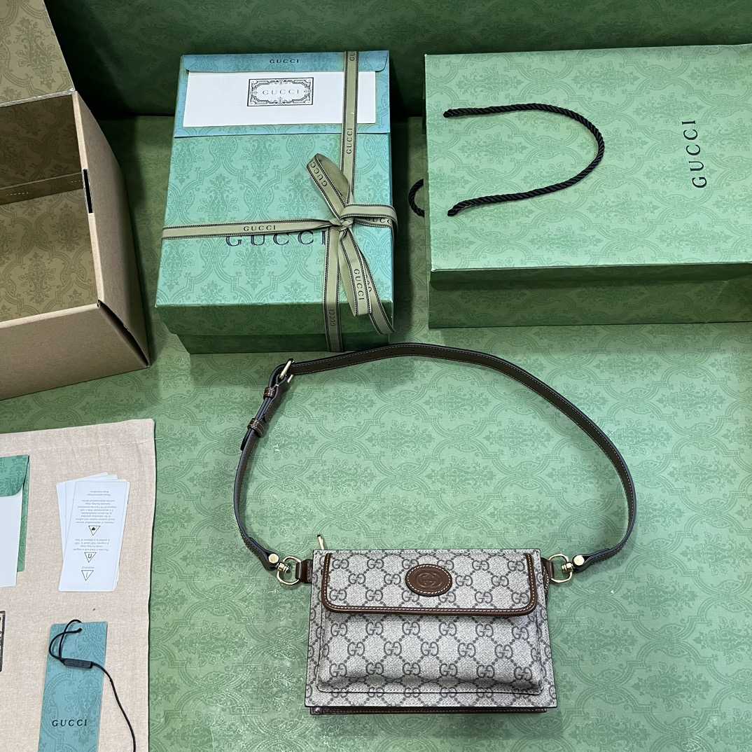Gucci GG Gürteltasche mit ineinandergreifendem G (18-13-5 cm) - EUR FASHION