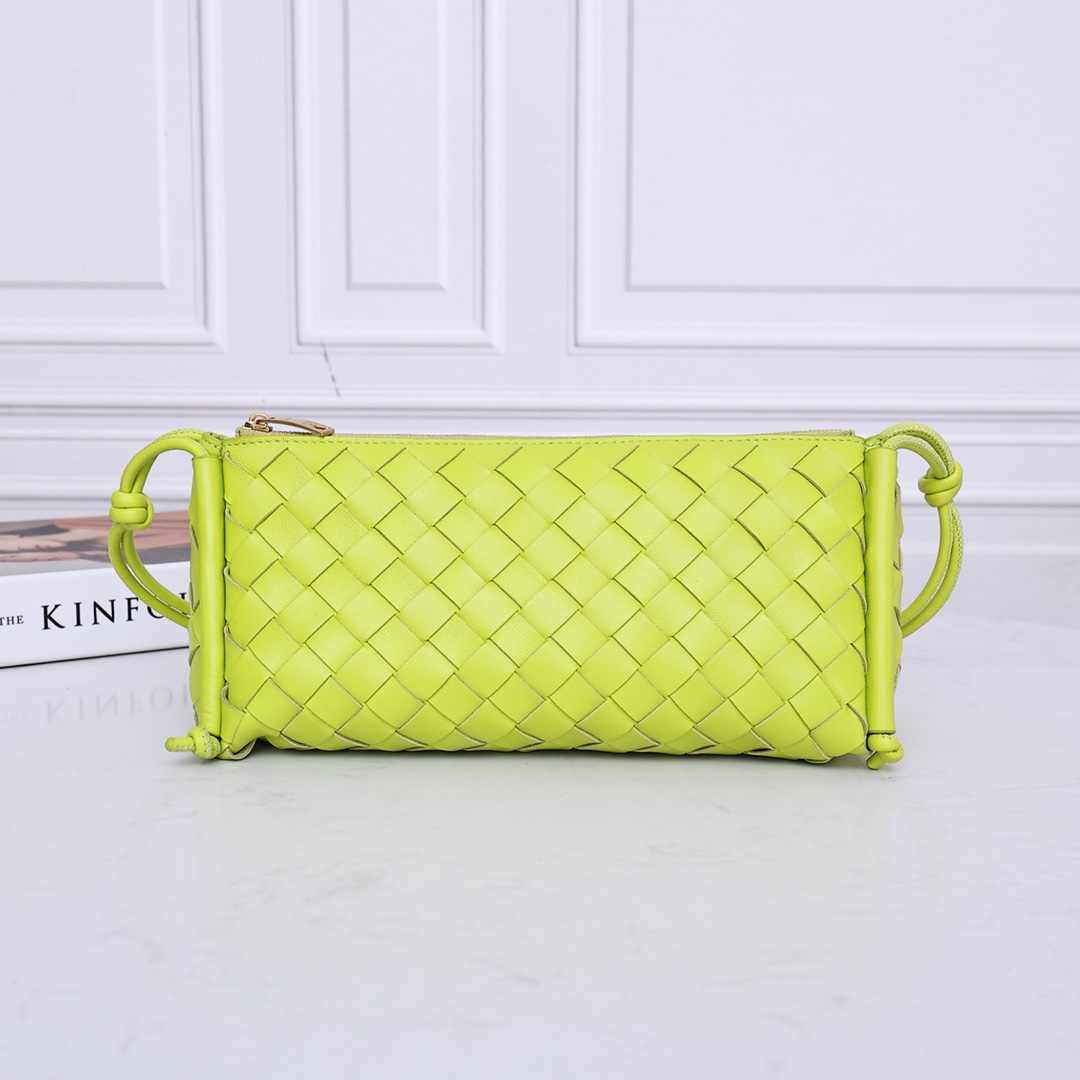 Bottega Veneta Intrecciato Napa Umhängetasche mit Reißverschluss (25*12*11CM) - EUR FASHION