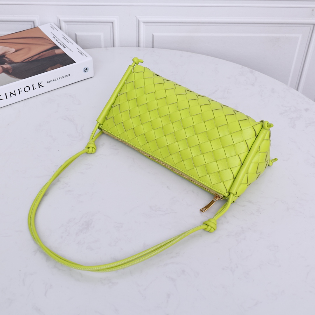 Bottega Veneta Intrecciato Napa Umhängetasche mit Reißverschluss (25*12*11CM) - EUR FASHION