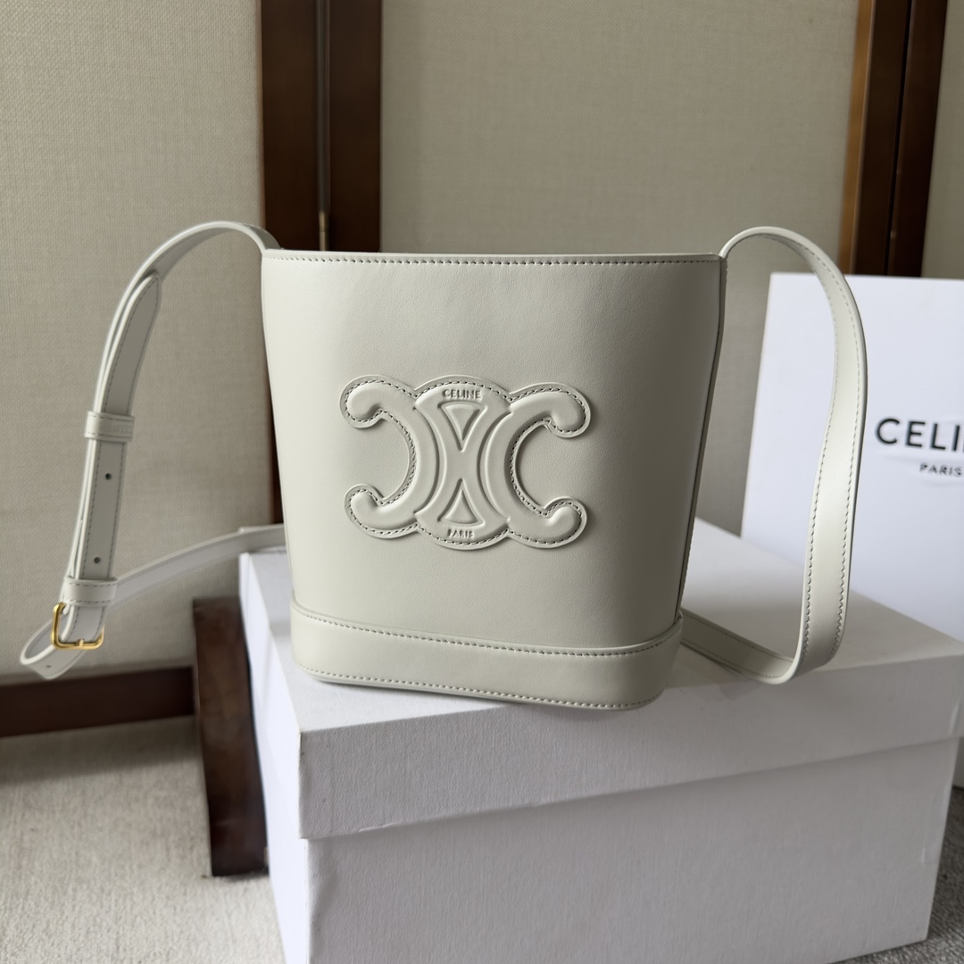 Celine Mini Bucket Cuir Triomphe aus glattem Kalbsleder - EUR FASHION