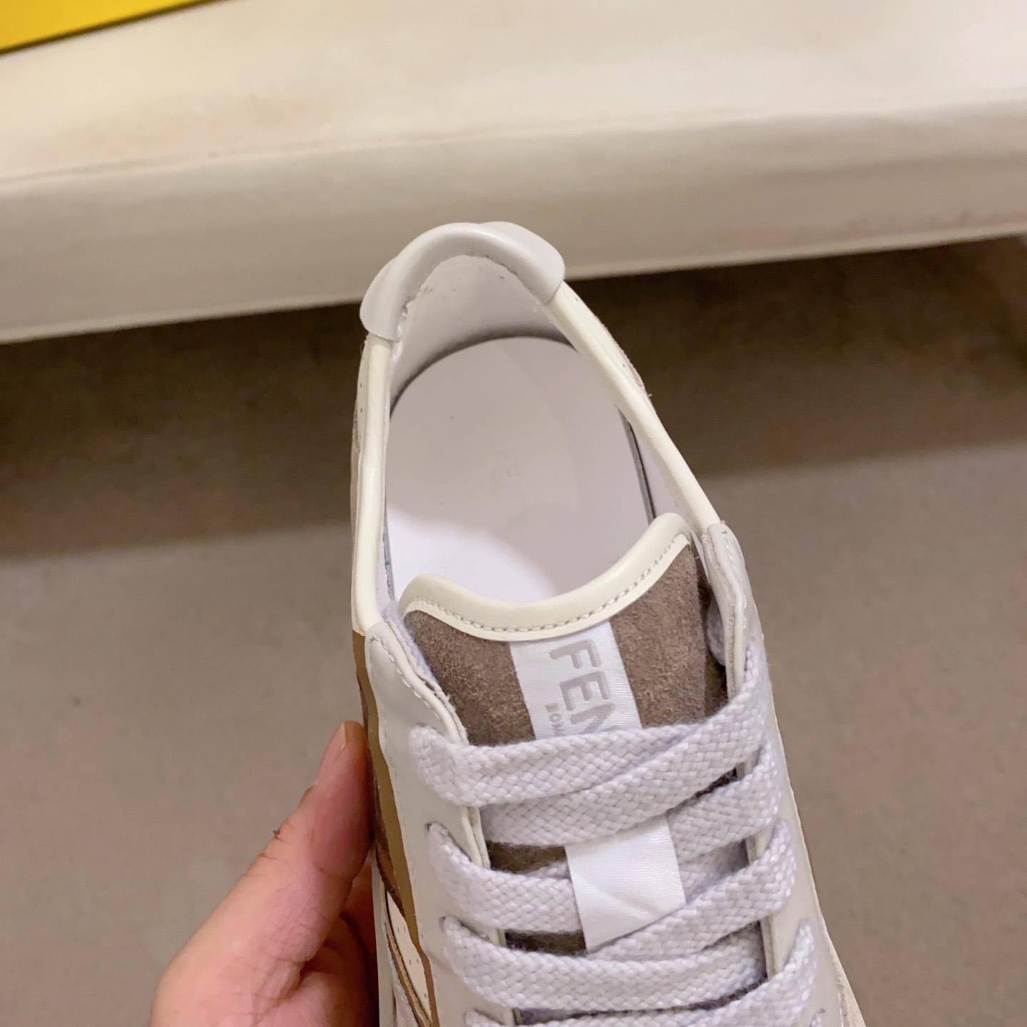 Fendi Step Beige Leder-Low-Top-Sneaker - EUR FASHION