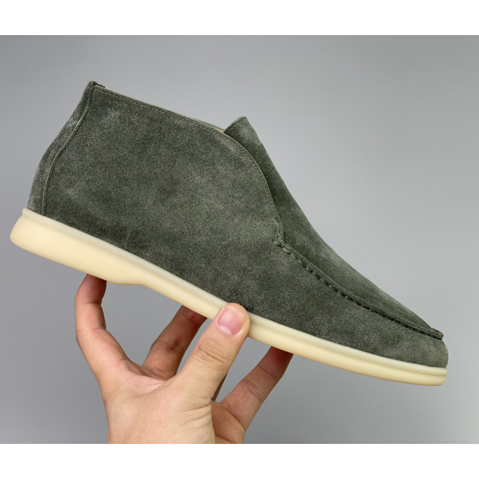 Loro Piana Sommer-Walk-Slipper mit weißer Sohle in Kaviar - EUR FASHION
