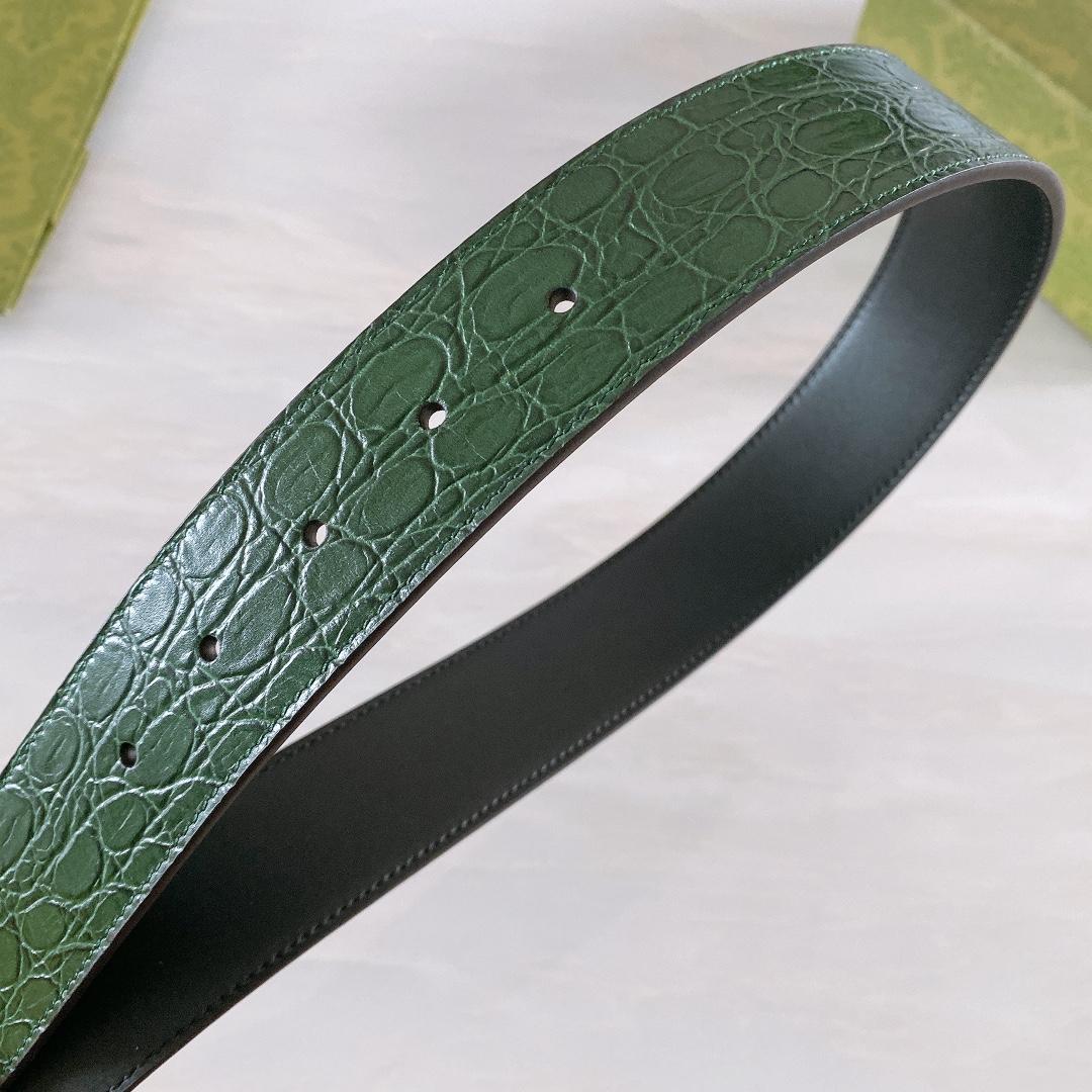 Gucci GG Marmont Caiman Gürtel mit glänzender Schnalle - EUR FASHION