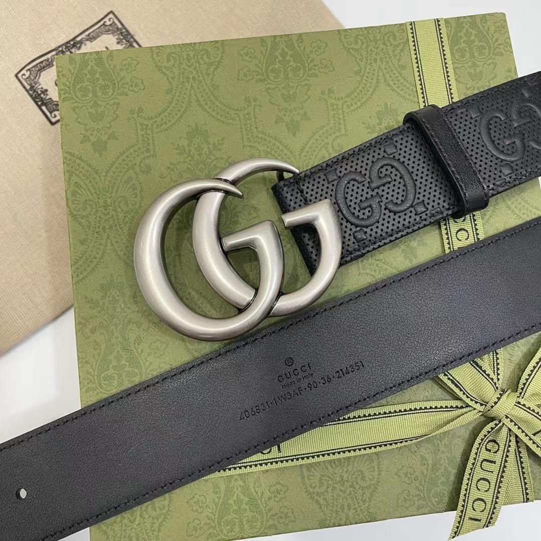 Gucci-Ledergürtel mit Maxi-GG - EUR FASHION