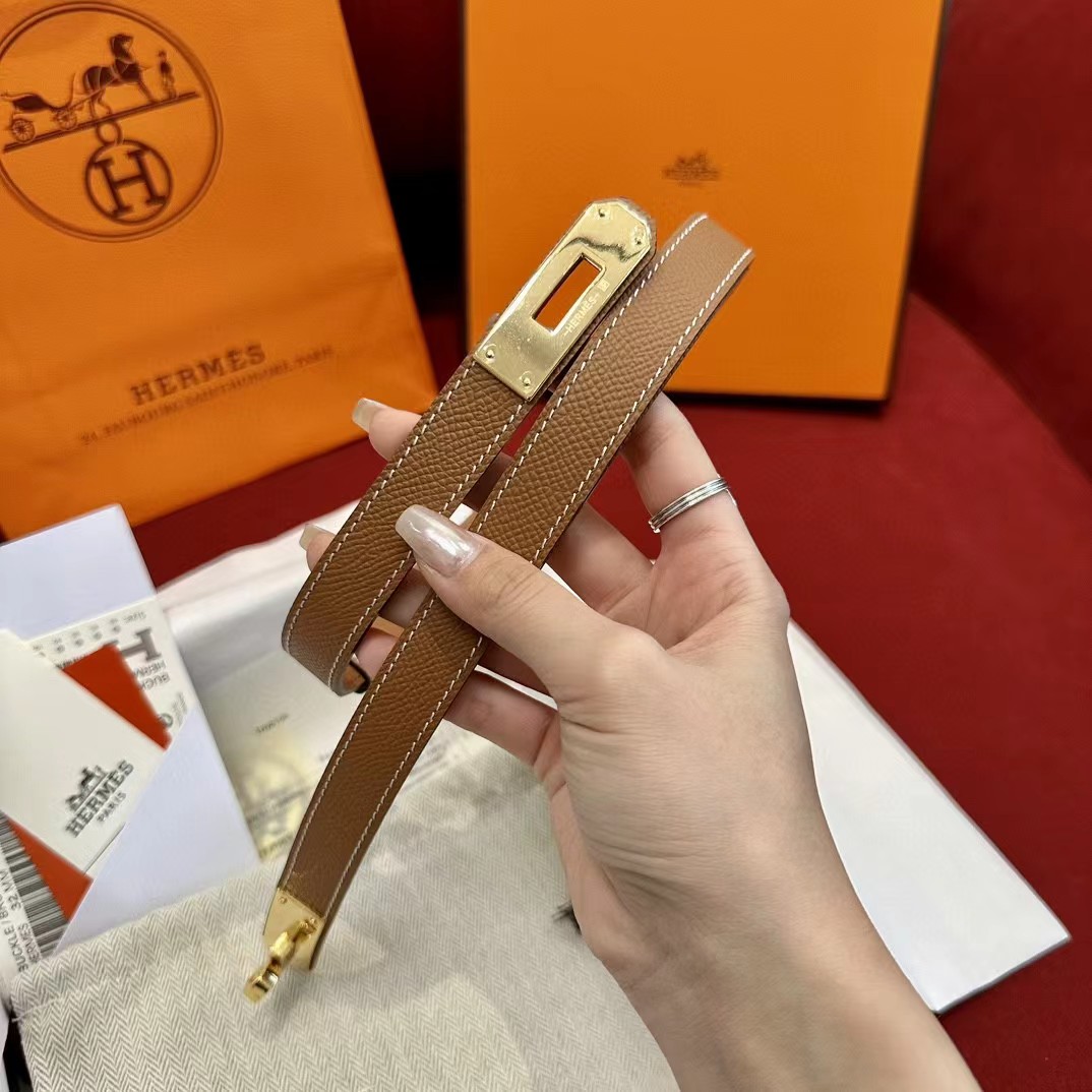 Hermes authentifizierter Kelly-Gürtel aus Leder - EUR FASHION