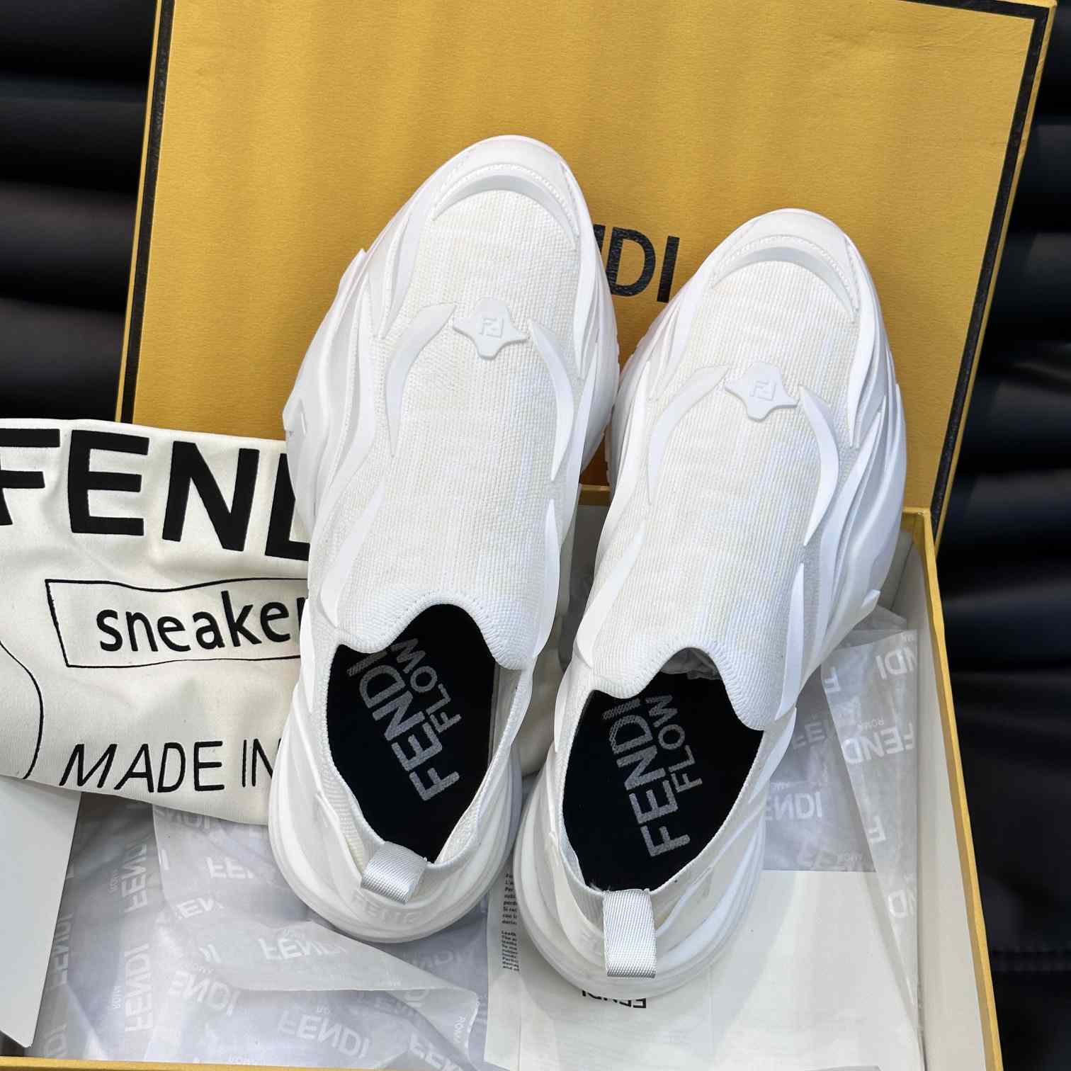 Fendi Flow weiße Mesh-Laufsneaker - EUR FASHION