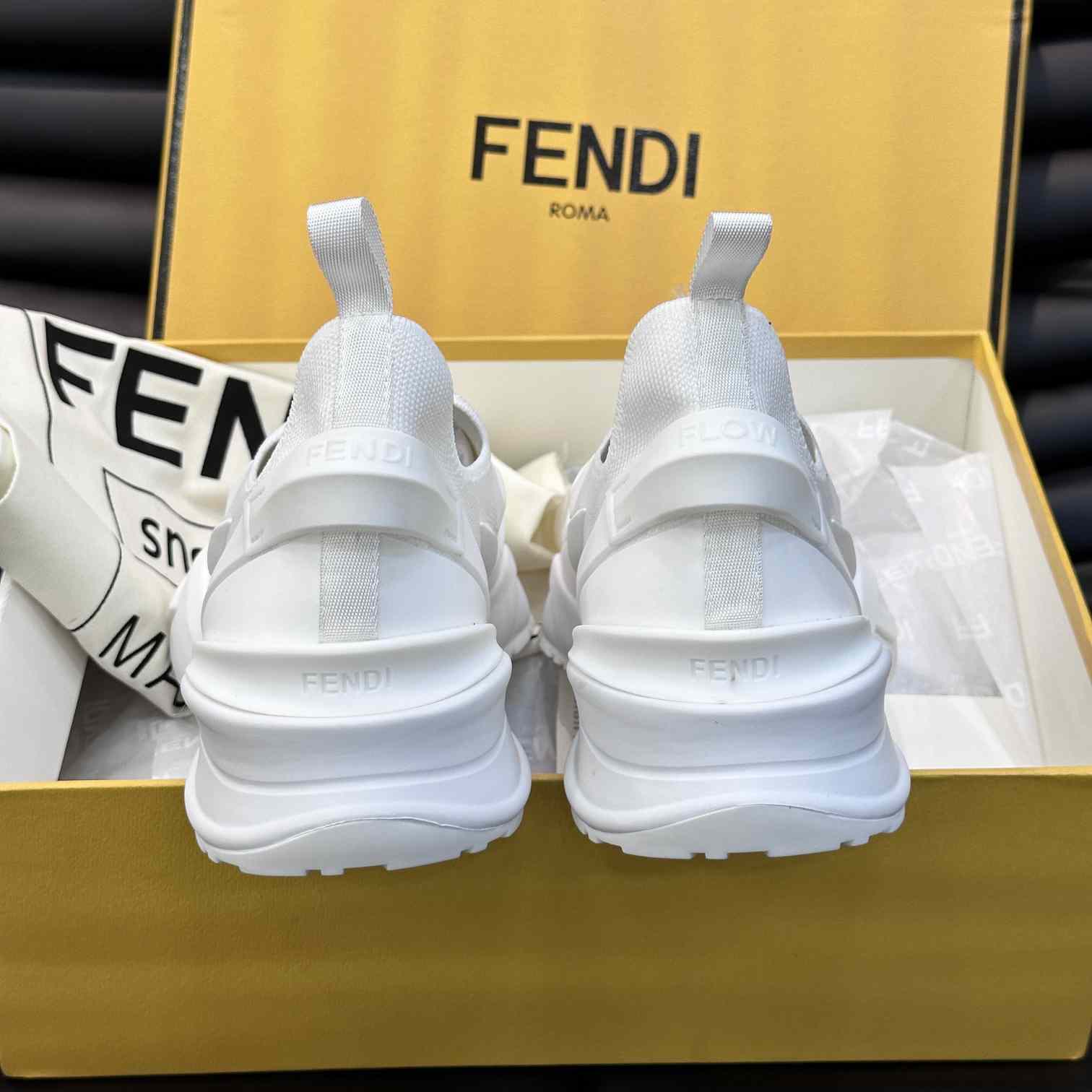 Fendi Flow weiße Mesh-Laufsneaker - EUR FASHION