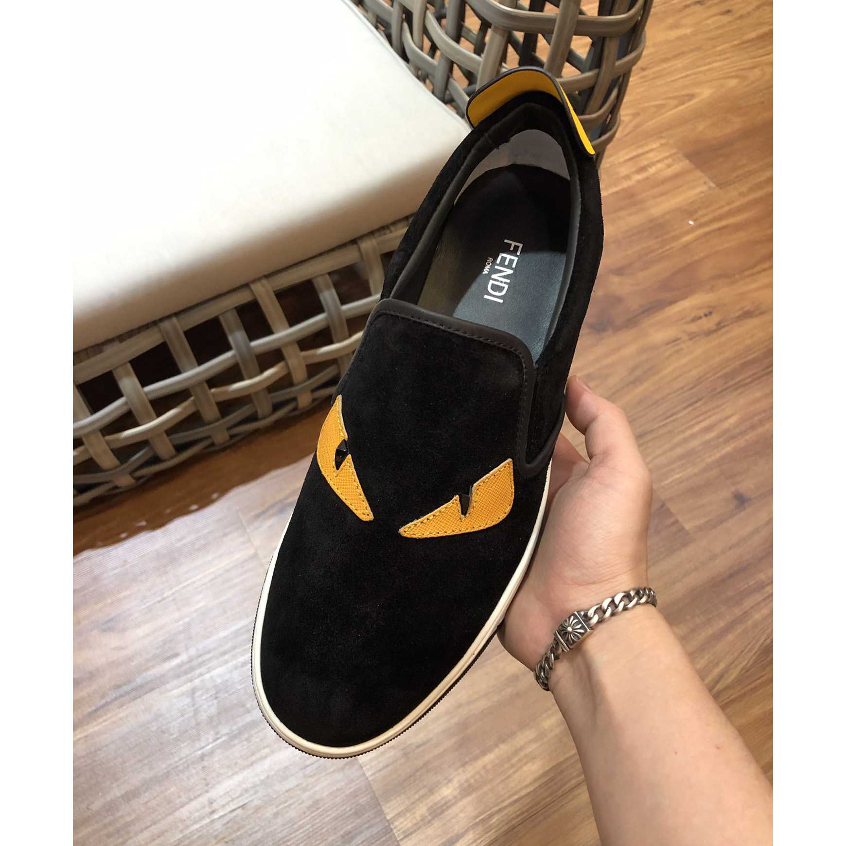 Fendi Herren-Loafer in Schwarz mit Monsteraugen - EUR FASHION