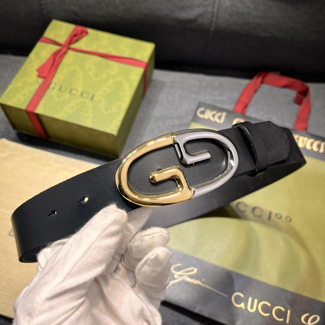 Gucci-Gürtel mit zweifarbiger Metallschnalle - EUR FASHION