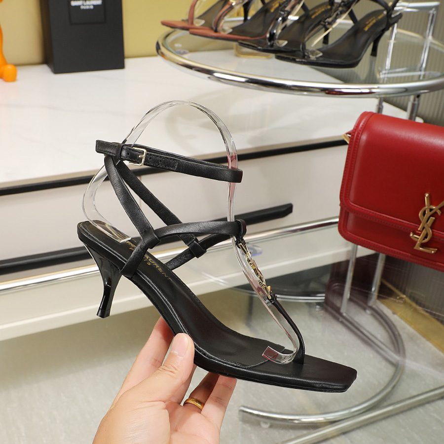 Saint Laurent Cassandra 65 mm Ledersandale - EUR FASHION