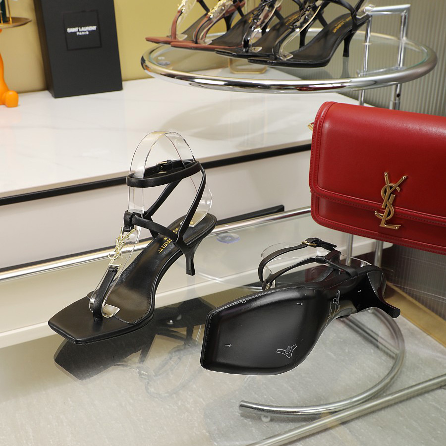 Saint Laurent Cassandra 65 mm Ledersandale - EUR FASHION
