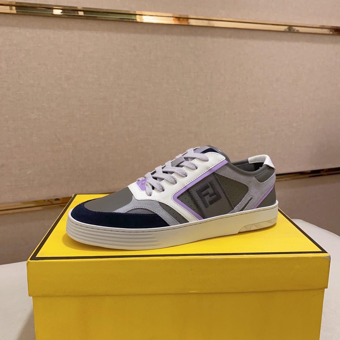 Low-Top-Sneaker „Step“ von Fendi aus grauem Leder - EUR FASHION