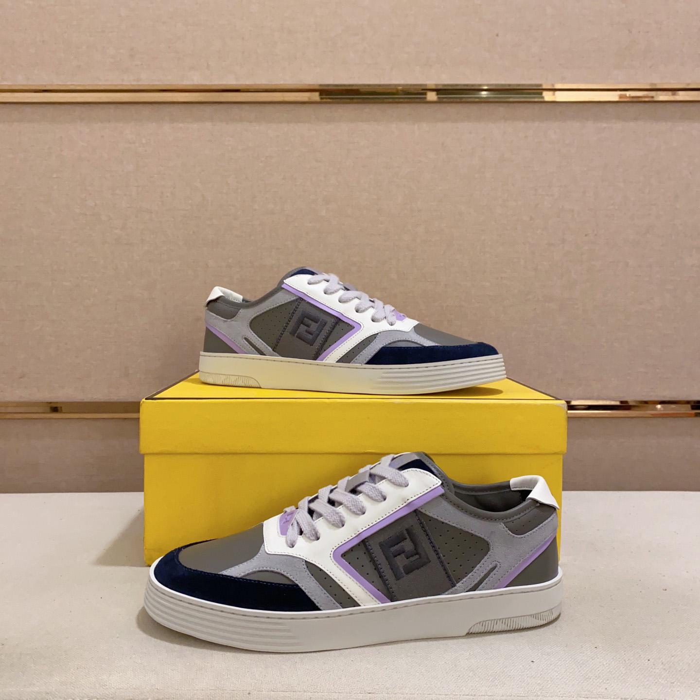 Low-Top-Sneaker „Step“ von Fendi aus grauem Leder - EUR FASHION