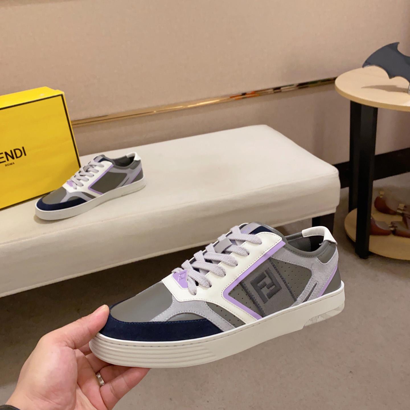 Low-Top-Sneaker „Step“ von Fendi aus grauem Leder - EUR FASHION