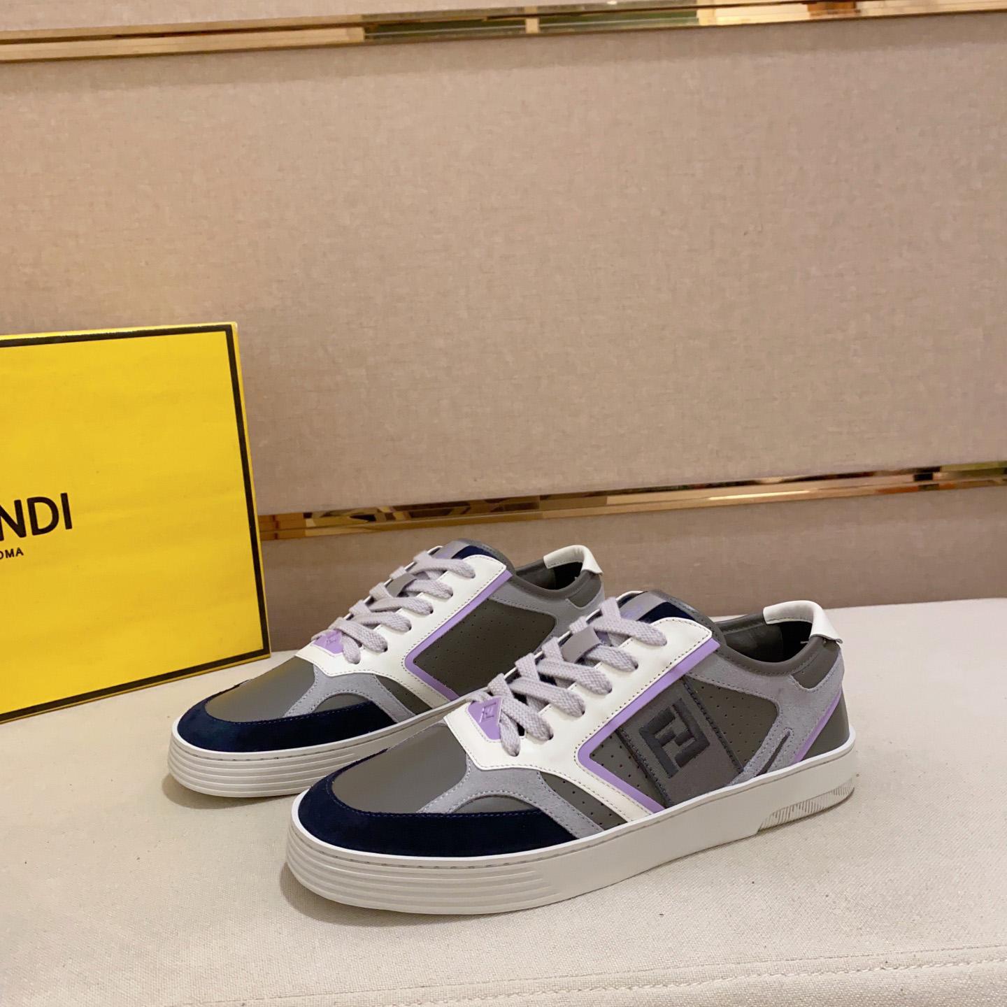 Low-Top-Sneaker „Step“ von Fendi aus grauem Leder - EUR FASHION