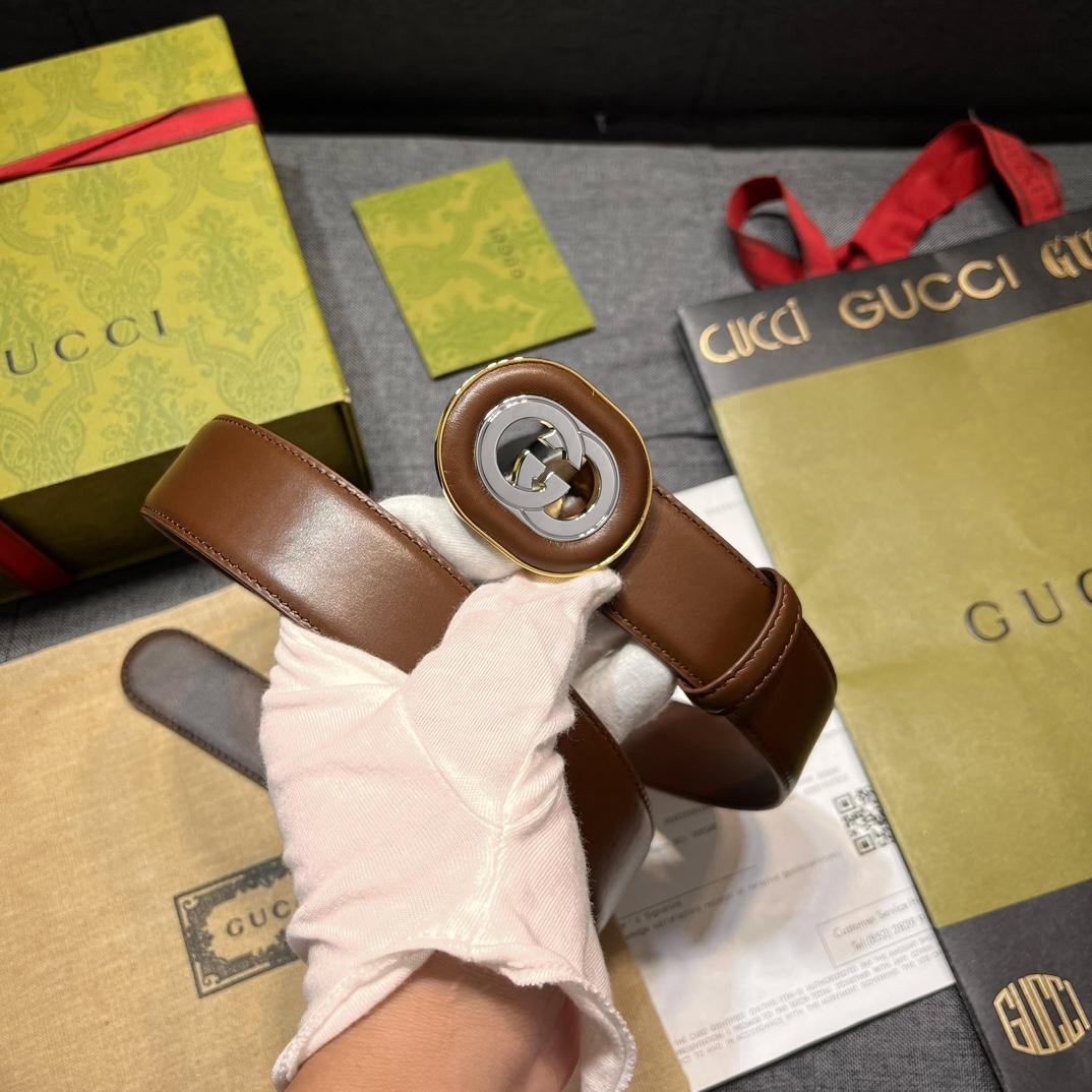Gucci-Gürtel mit ineinandergreifender G-Schnalle - EUR FASHION