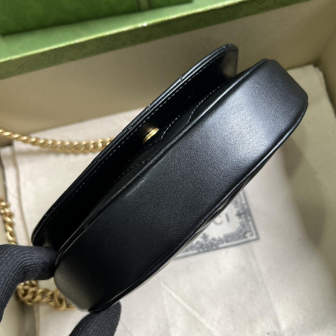 Gucci GG Marmont Matelasse Mini-Tasche mit Kette (20 x 14,5 x 4 cm) - EUR FASHION