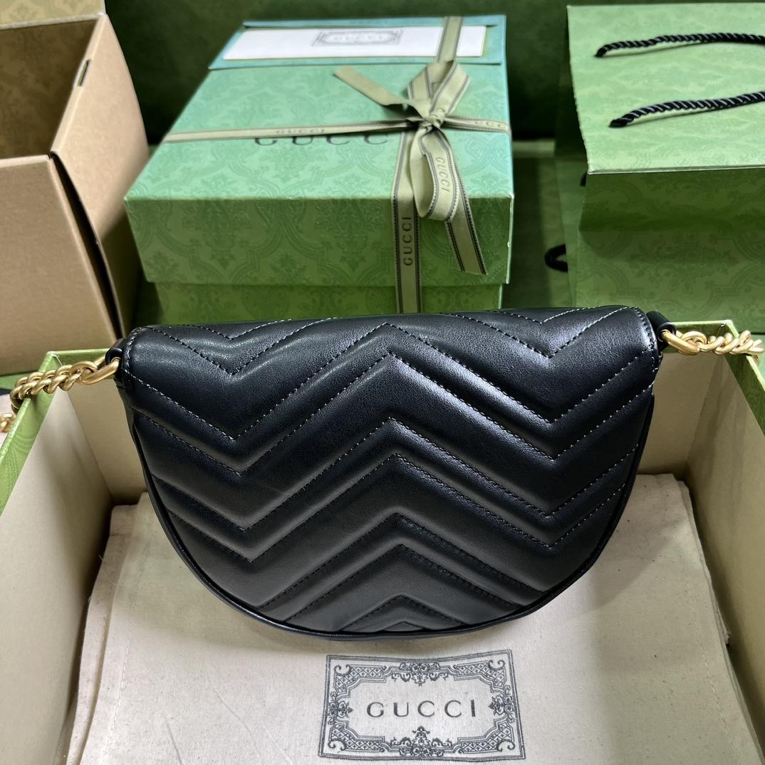 Gucci GG Marmont Matelasse Mini-Tasche mit Kette (20 x 14,5 x 4 cm) - EUR FASHION