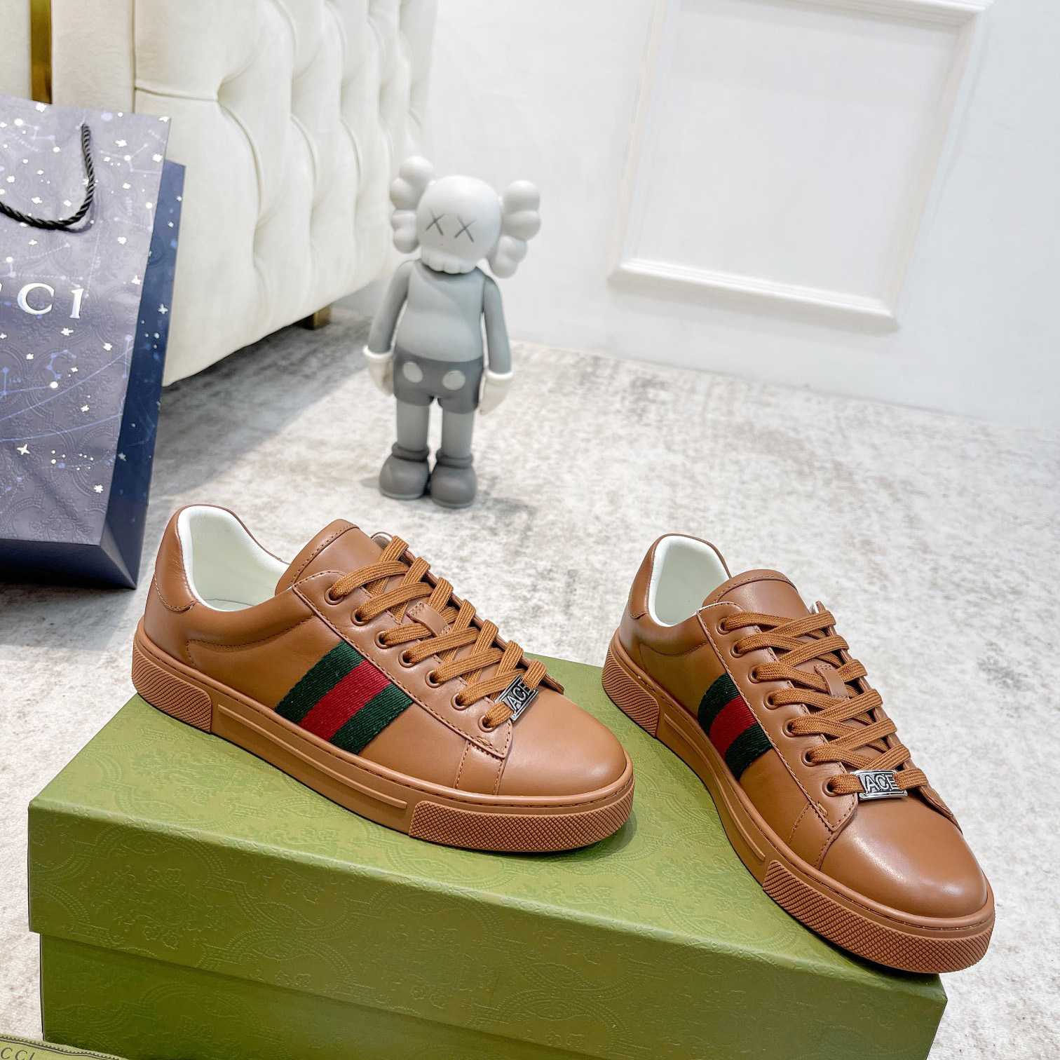 Gucci Ace Sneaker mit Web (in britischer Größe) - EUR FASHION