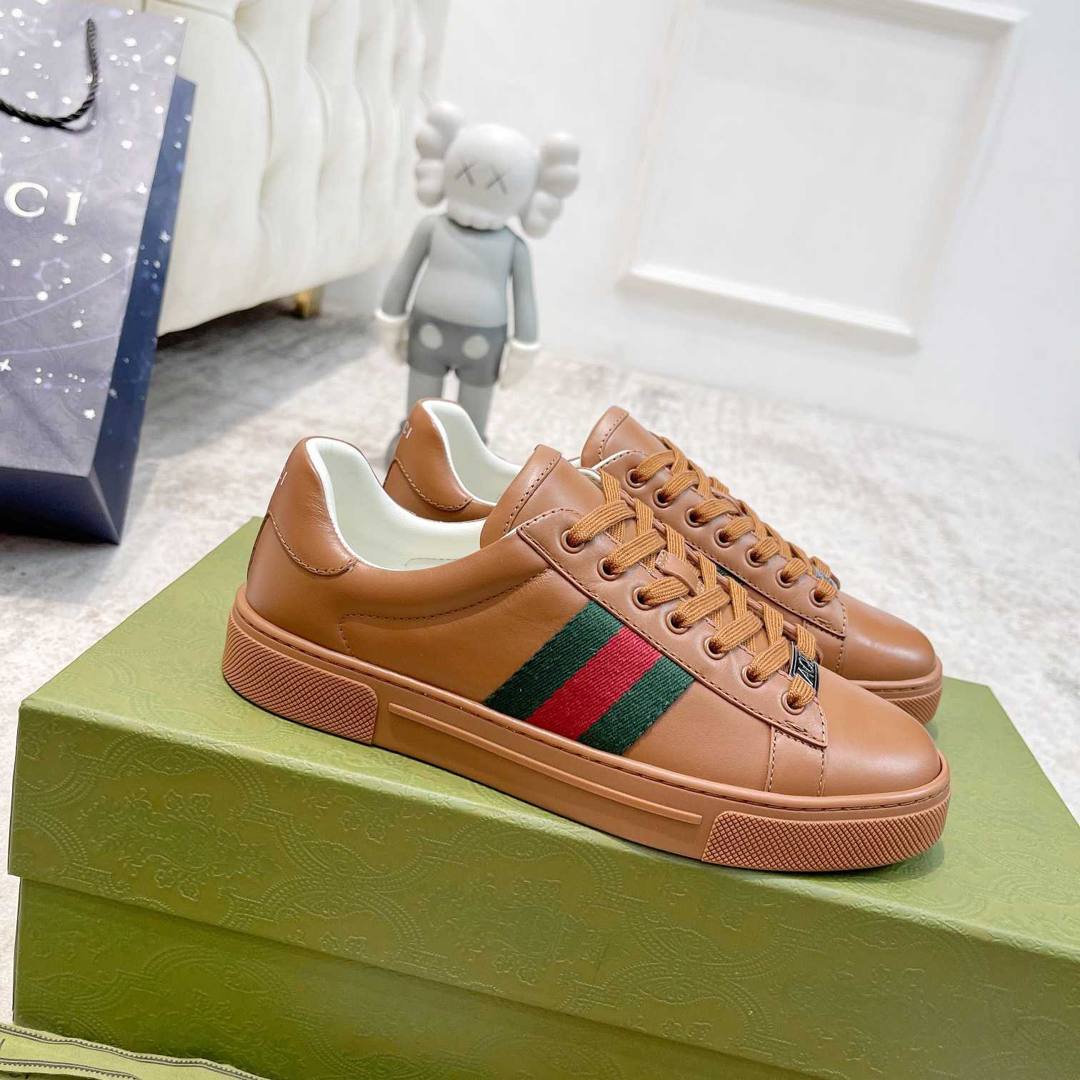 Gucci Ace Sneaker mit Web (in britischer Größe) - EUR FASHION