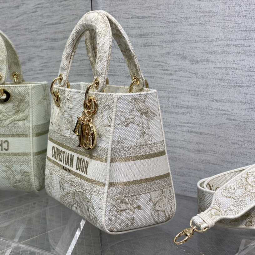 Mittlere, bestickte Dior-Dame-D-Lite-Tasche - EUR FASHION