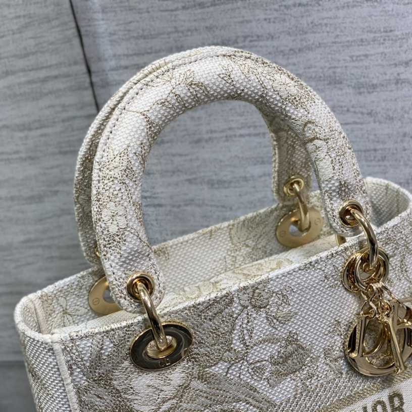 Mittlere, bestickte Dior-Dame-D-Lite-Tasche - EUR FASHION