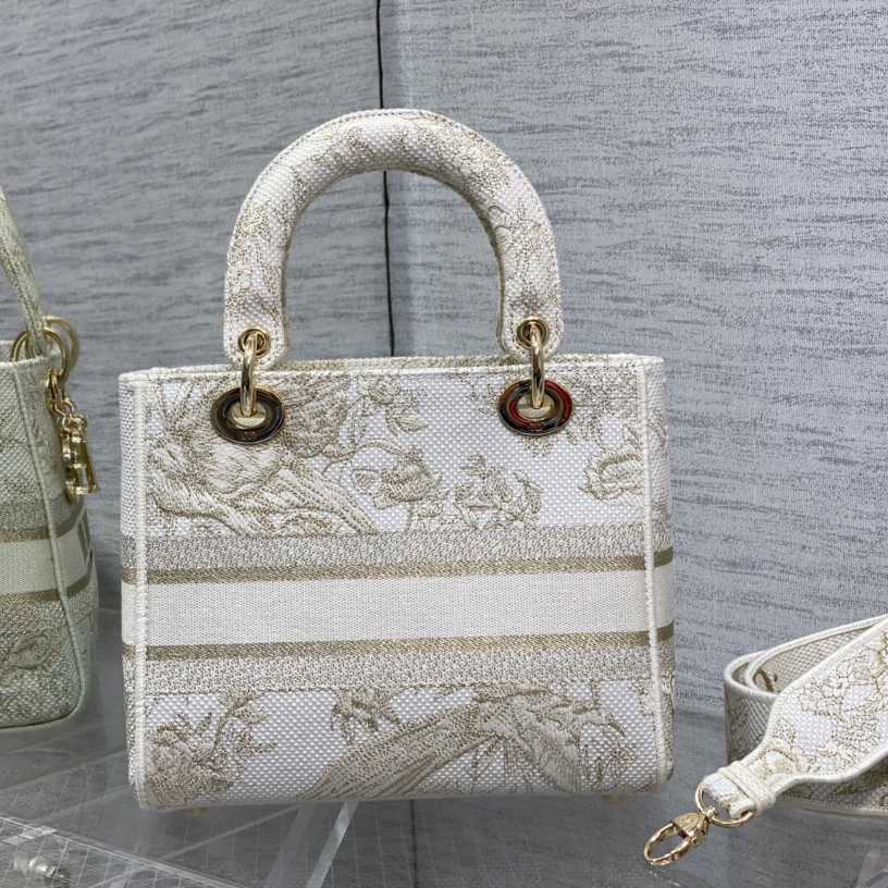 Mittlere, bestickte Dior-Dame-D-Lite-Tasche - EUR FASHION