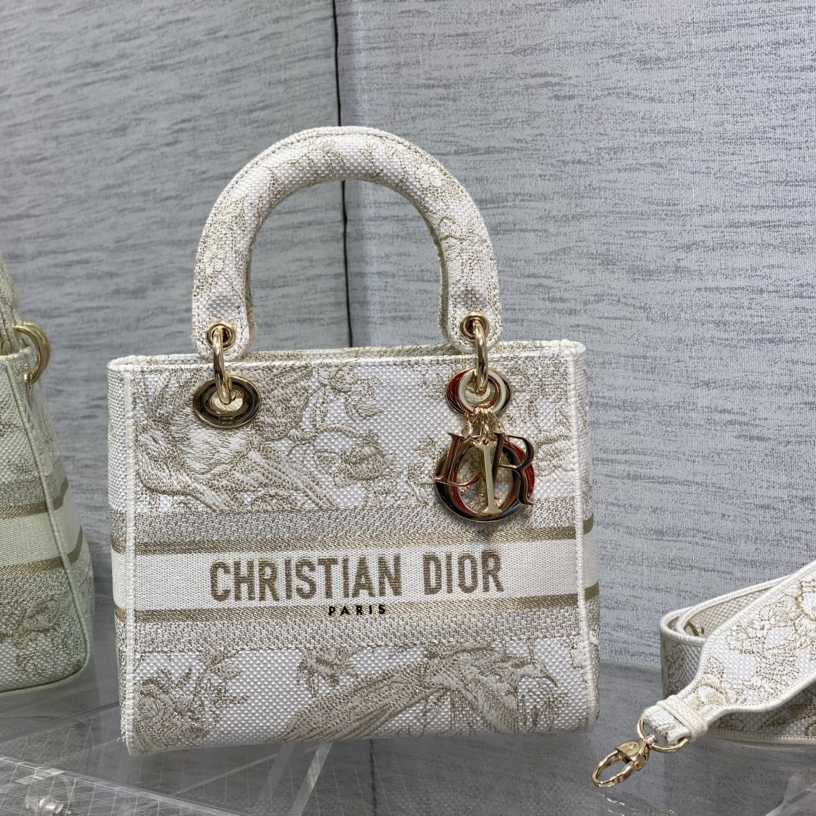 Mittlere, bestickte Dior-Dame-D-Lite-Tasche - EUR FASHION