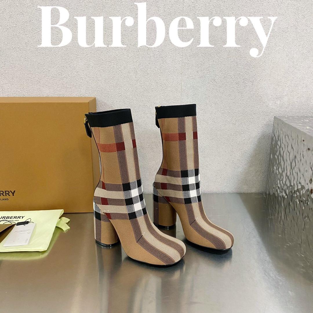 Burberry gestrickte karierte Sockenstiefel - EUR FASHION