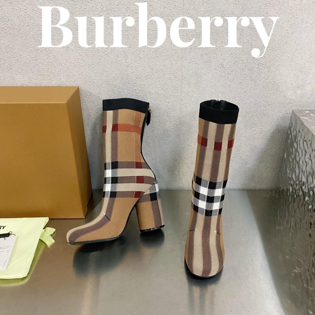 Burberry gestrickte karierte Sockenstiefel - EUR FASHION