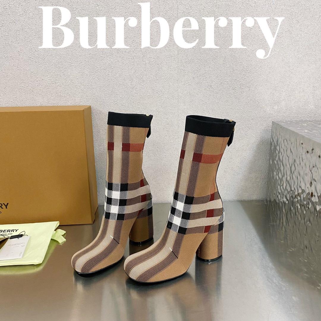 Burberry gestrickte karierte Sockenstiefel - EUR FASHION