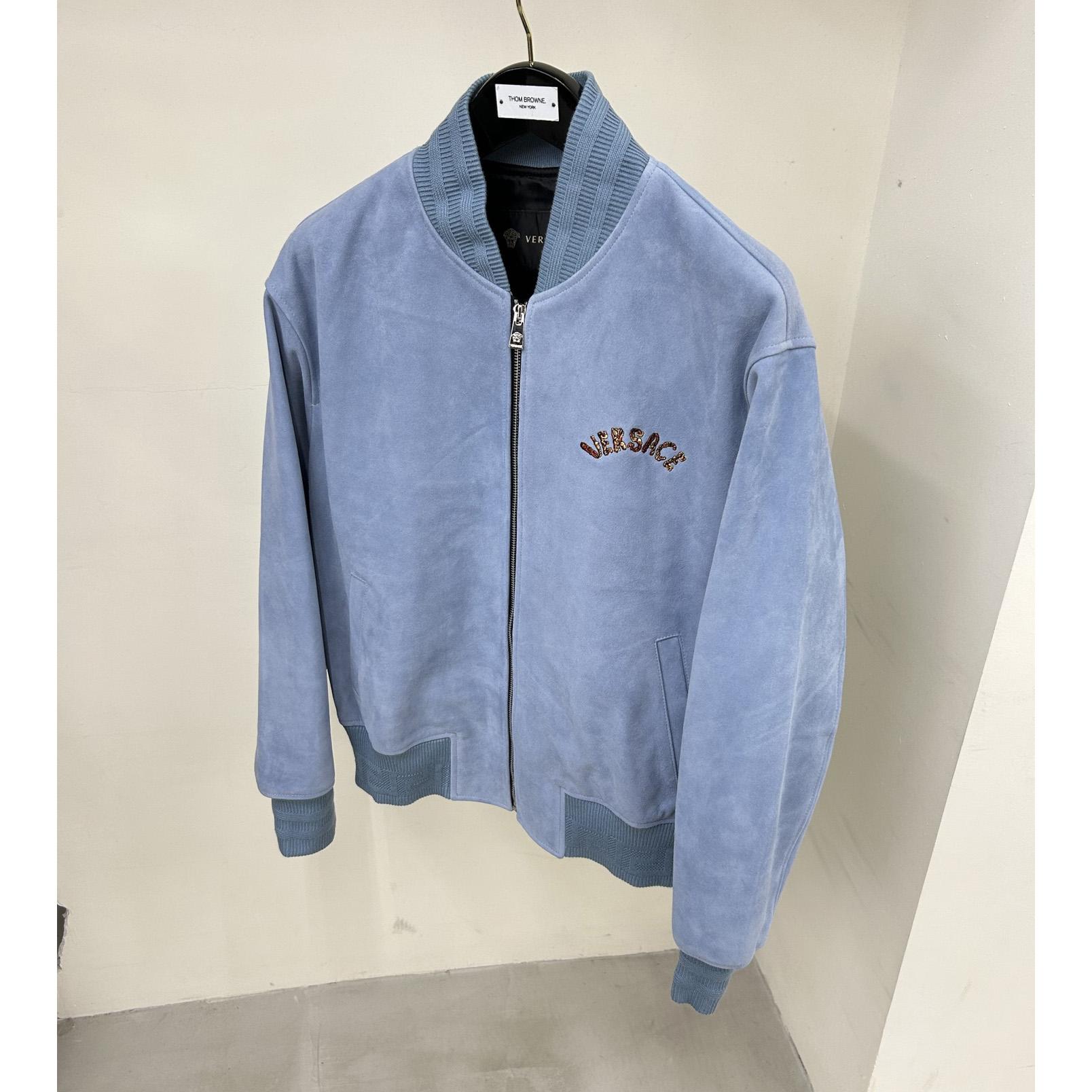 Versace Seashell Barock-Logo-Wildlederjacke - EUR FASHION