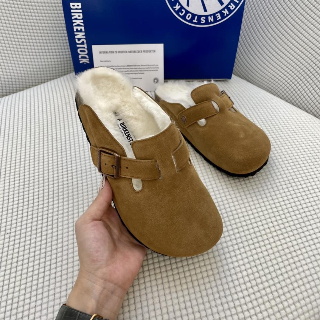 Birkenstock Wildleder-Boston-Clogs aus Shearling - EUR FASHION